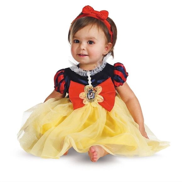 New Disney Princess Snow White Halloween Deluxe Dress and Headpiece - Picture 1 of 6